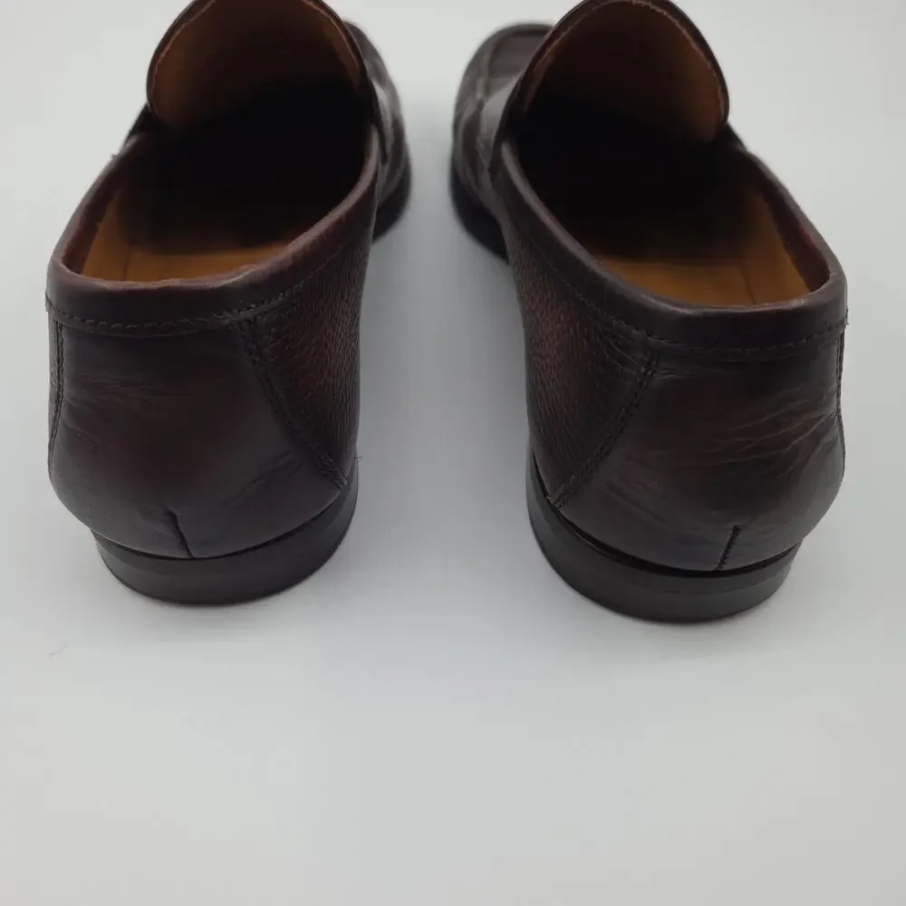 Magnanni Diezma II Brown Leather Penny Loafer Men EU 41.5 US 8.5 Spain Old Money